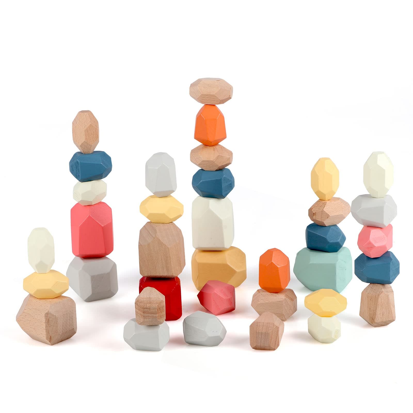 Jacootoys Pack of 36 Balancing Blocks Wooden Stacking Toy