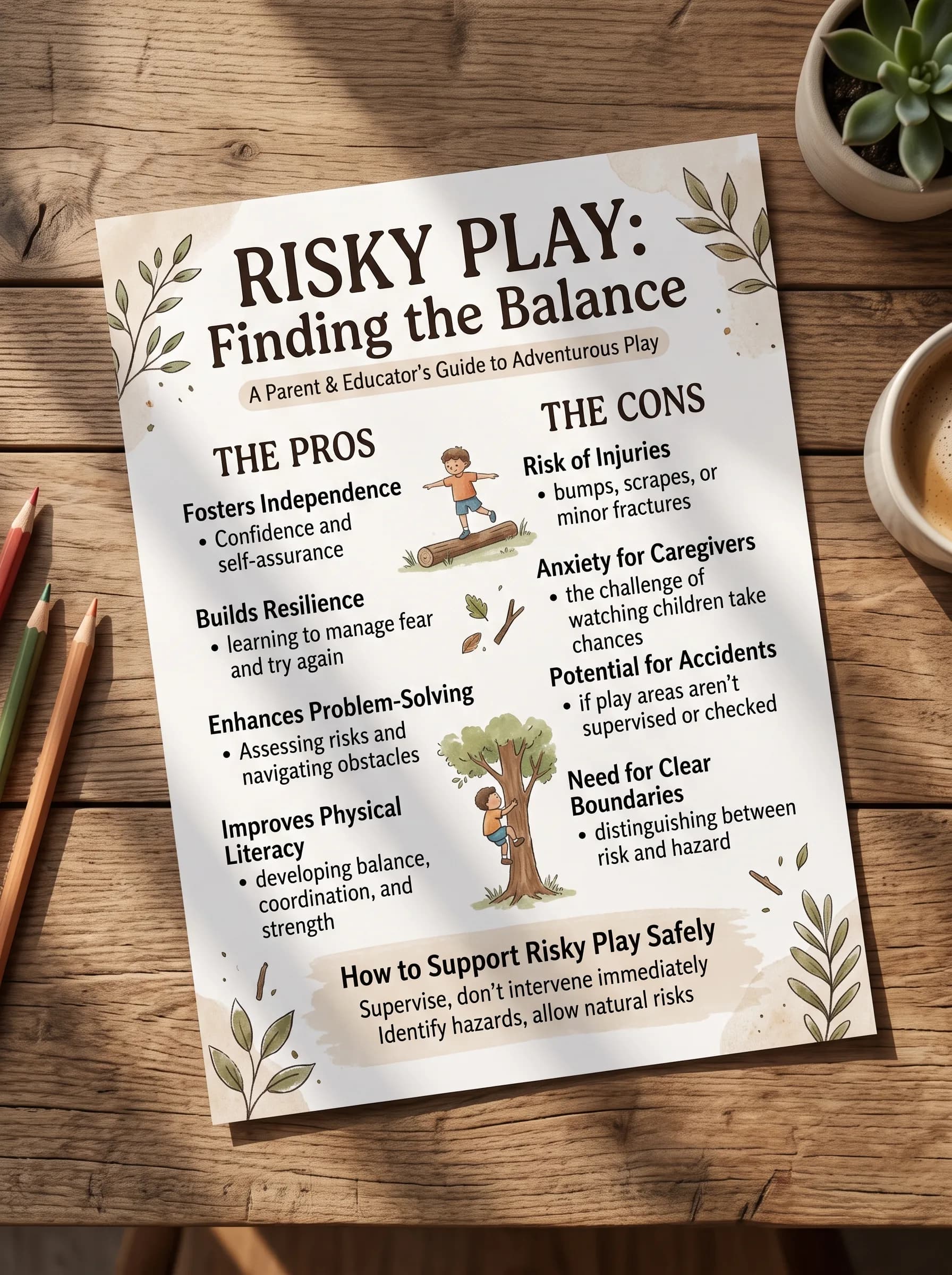 Risky play Benefits and Drawbacks for children